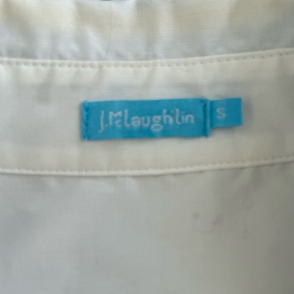 J.McLaughlin‎ Ermine Cotton Stretch Contrast Poplin Button White Blouse S NWOT - Picture 11 of 14
